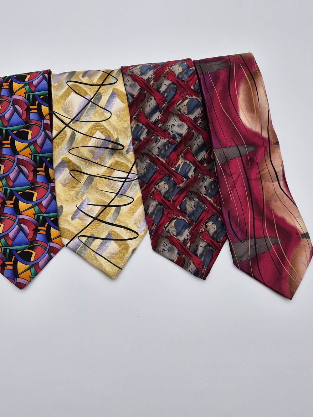 Lot 3: Jerry Garcia VTG Silk Ties Lot Of 4 Grateful Dead Wearable Art Deadhead